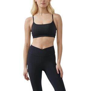 Cotton On Body Black Adjustable Strap Sports Bra No Pads Women's Size Large